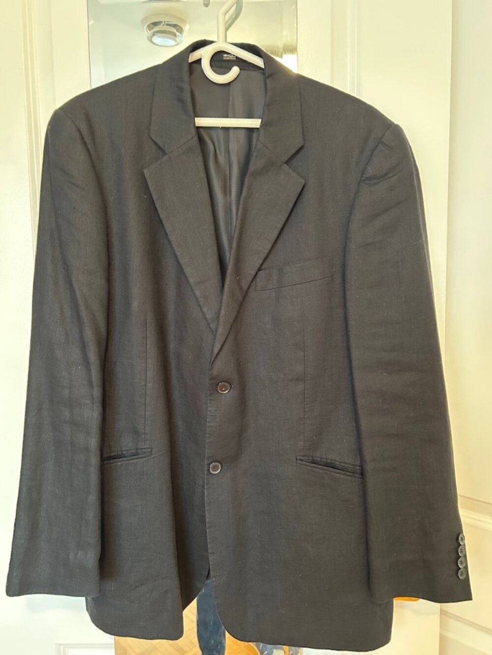 Men's black linen jacket